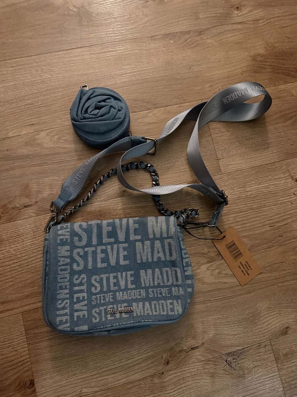 Steve Madden Denim Crossbody Bag NWT Magnetic